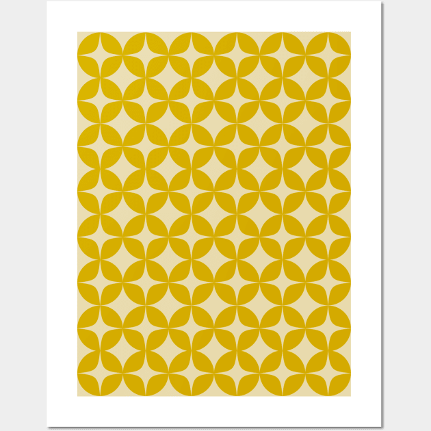 Modernism Pattern in Mustard Yellow Wall Art by ApricotBirch